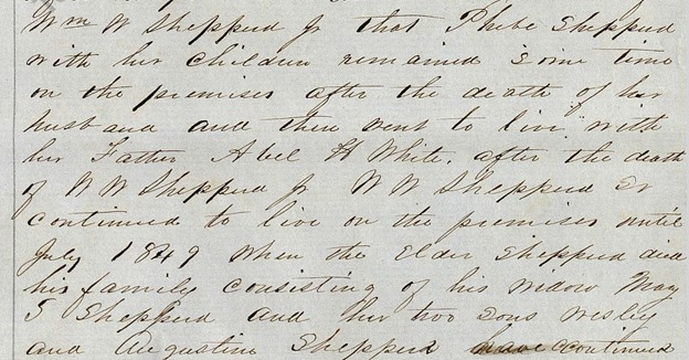 July 1849 death record of W. W. Shepperd from Texas Supreme Court case
